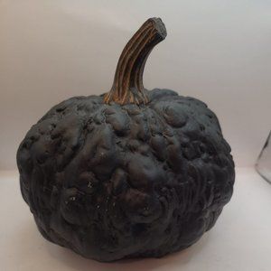 Black Halloween Pumpkin SPOOKY Decor Decoration Bumpy